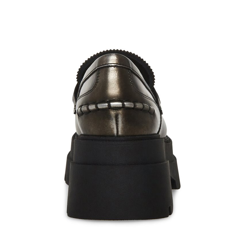 παπουτσια flatforms γυναικεια Steve Madden Gaven δερματινα χρυσο χρωμα | GR-4718EMC