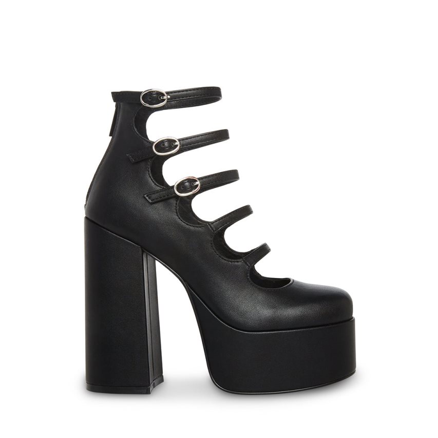 παπουτσια flatforms γυναικεια Steve Madden Rosario μαυρα | GR-4756BLN