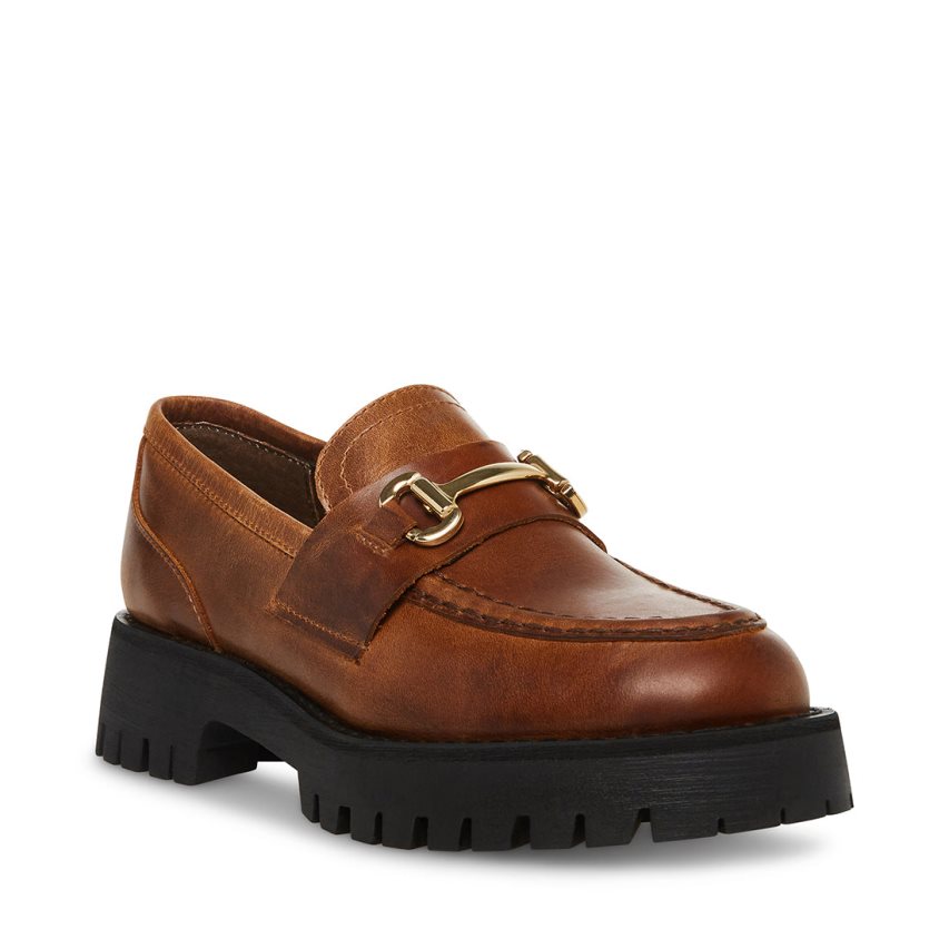 παπουτσια flatforms γυναικεια Steve Madden Lando δερματινα καφε | GR-5481LNV