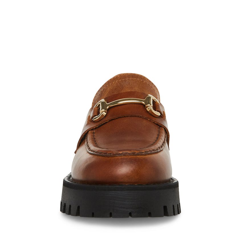 παπουτσια flatforms γυναικεια Steve Madden Lando δερματινα καφε | GR-5481LNV