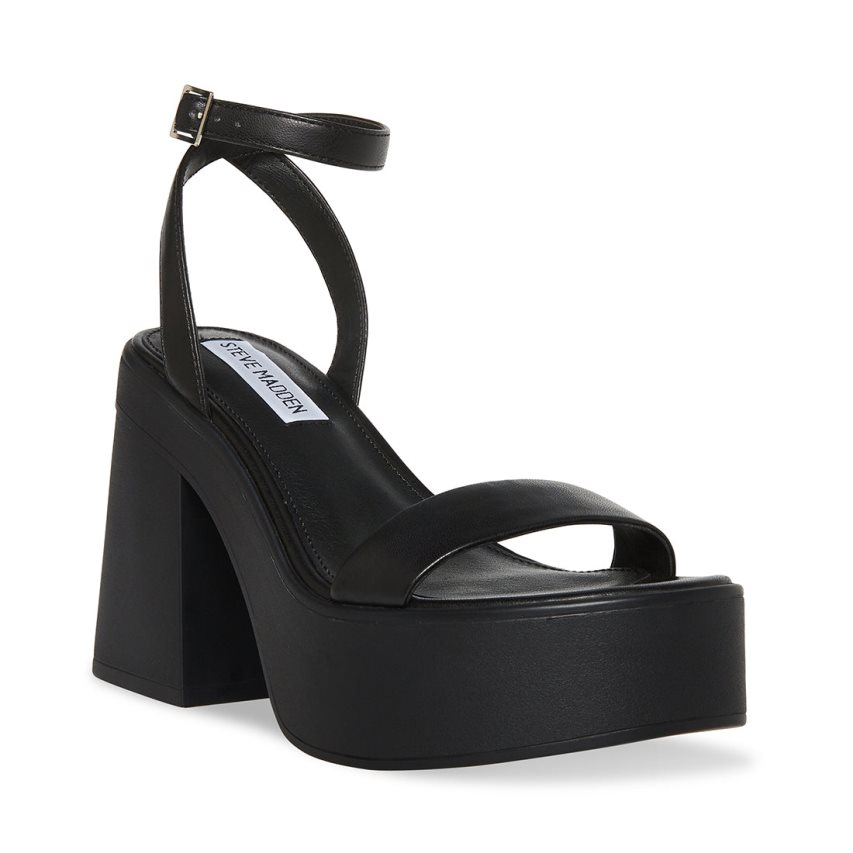 παπουτσια flatforms γυναικεια Steve Madden Rosetta μαυρα | GR-6197QEK