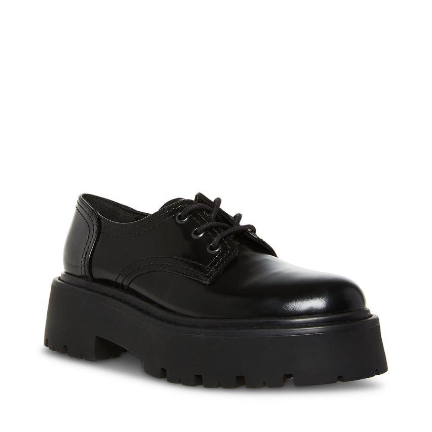 παπουτσια flatforms γυναικεια Steve Madden Raelynn δερματινα μαυρα | GR-681OWBA