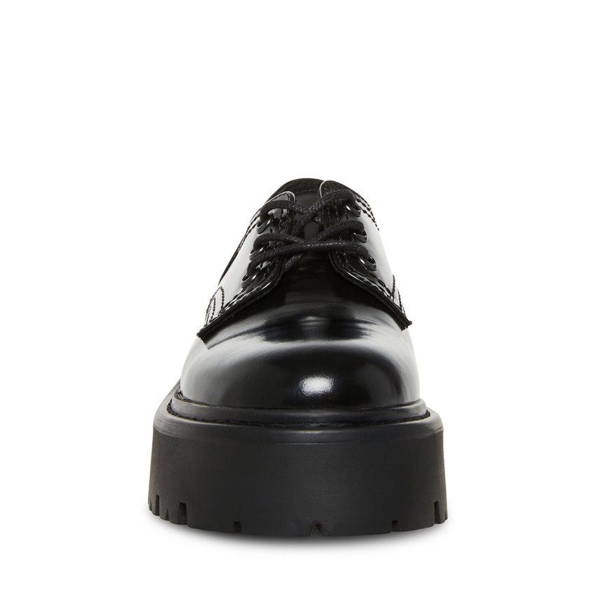 παπουτσια flatforms γυναικεια Steve Madden Raelynn δερματινα μαυρα | GR-681OWBA
