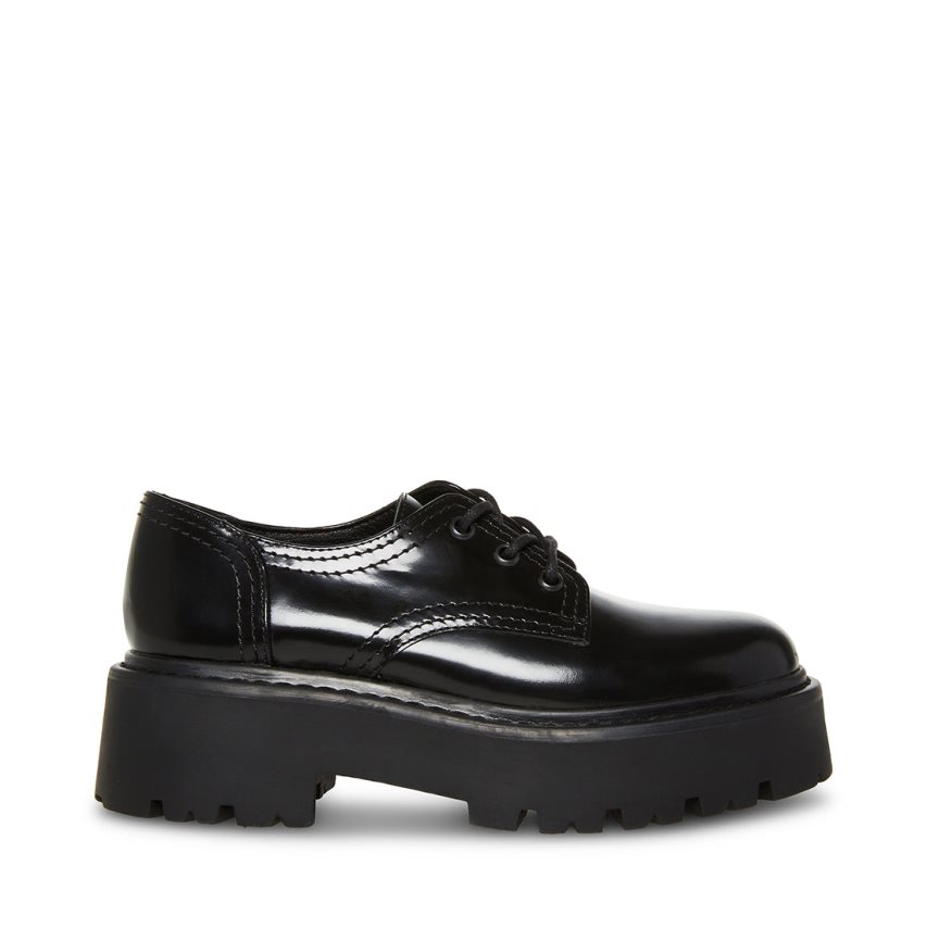 παπουτσια flatforms γυναικεια Steve Madden Raelynn δερματινα μαυρα | GR-681OWBA