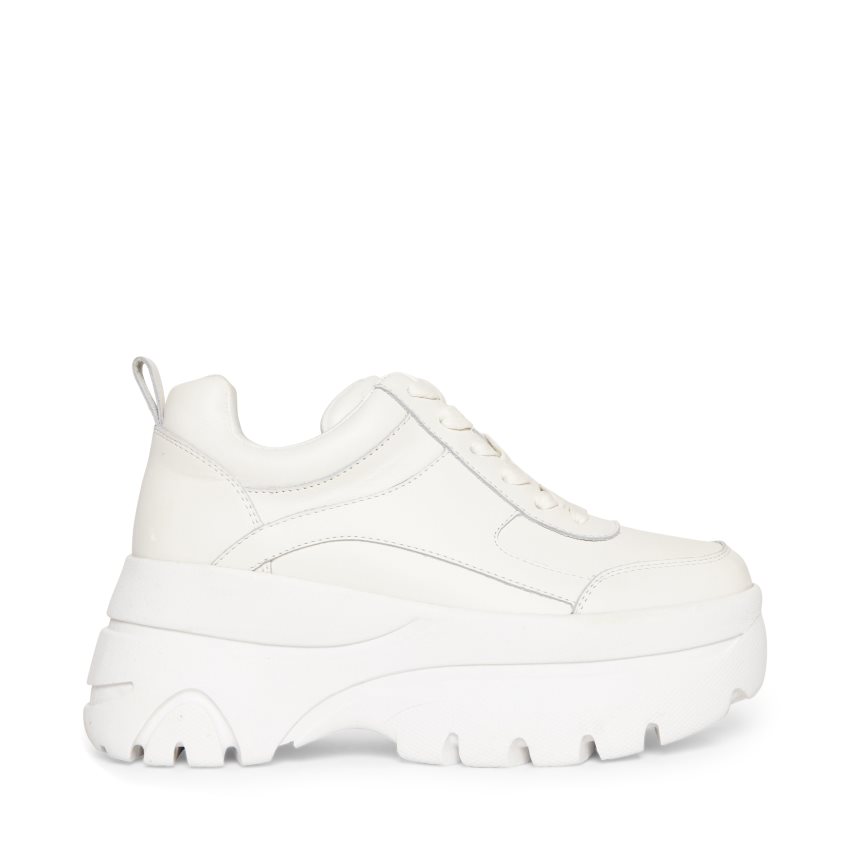 παπουτσια flatforms γυναικεια Steve Madden Hansel ασπρα | GR-6895TUB