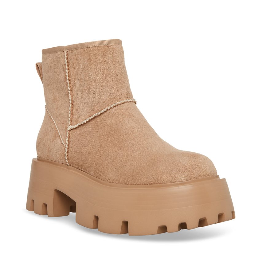 παπουτσια flatforms γυναικεια Steve Madden Macen ανοιχτο καφε | GR-73O1ZNL