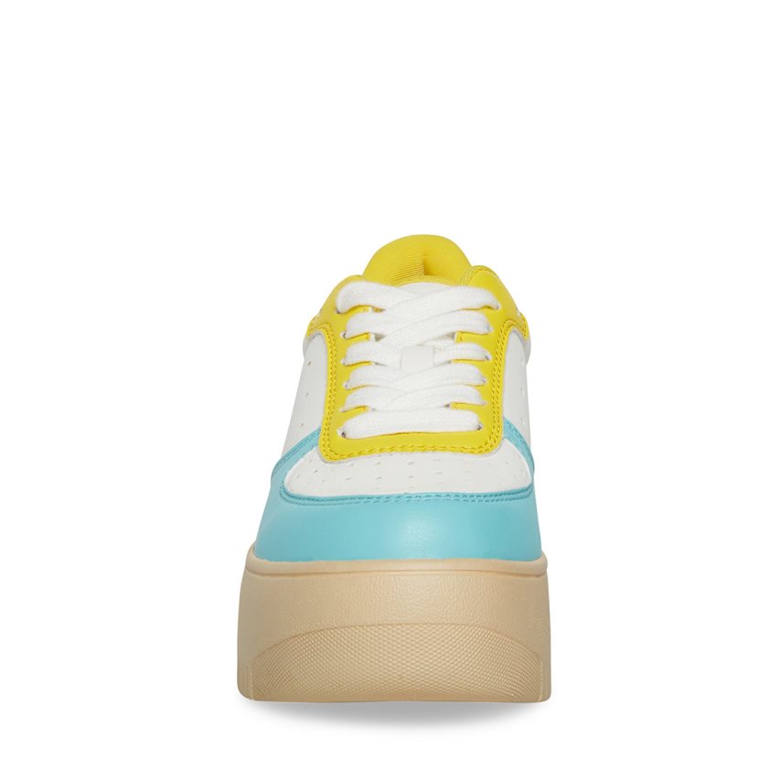 παπουτσια flatforms γυναικεια Steve Madden Rocket ασπρα μπλε | GR-8163KEF