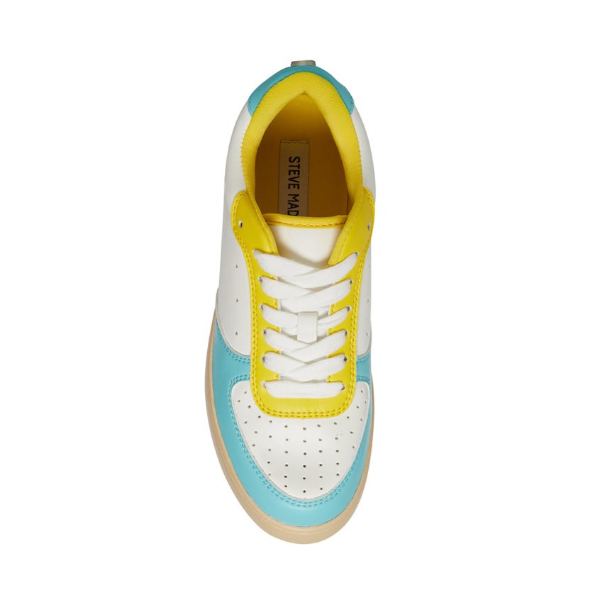 παπουτσια flatforms γυναικεια Steve Madden Rocket ασπρα μπλε | GR-8163KEF