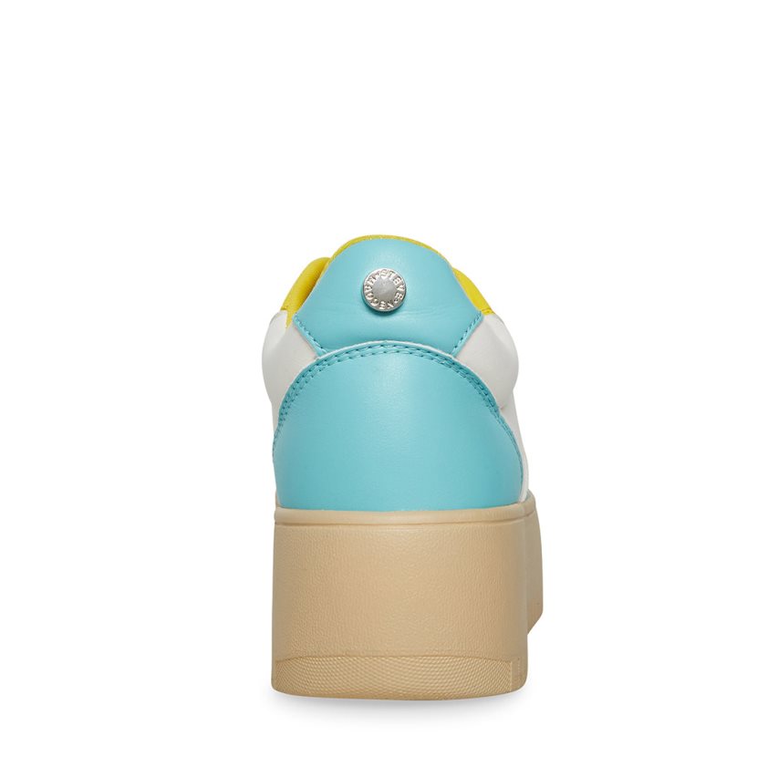 παπουτσια flatforms γυναικεια Steve Madden Rocket ασπρα μπλε | GR-8163KEF
