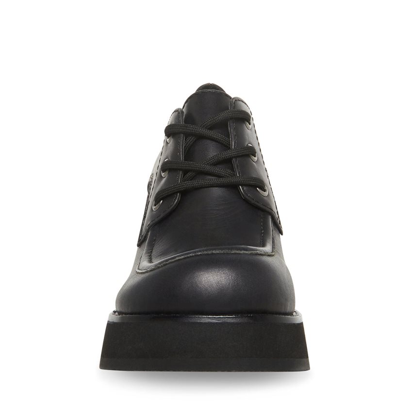 παπουτσια flatforms γυναικεια Steve Madden Hollace δερματινα μαυρα | GR-872OHWM