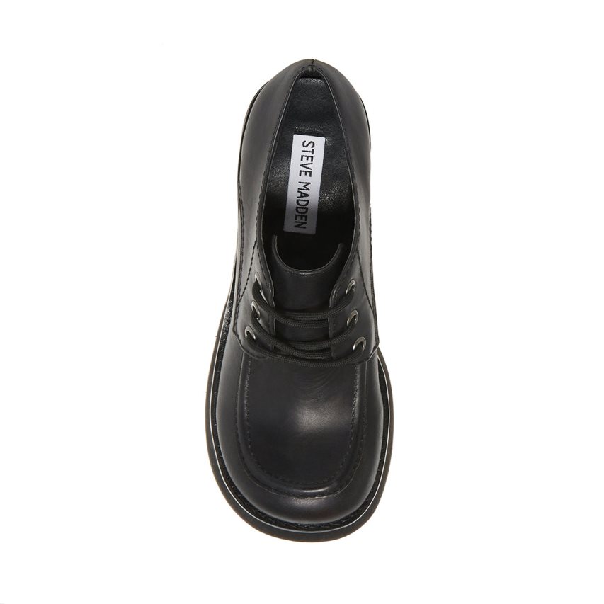 παπουτσια flatforms γυναικεια Steve Madden Hollace δερματινα μαυρα | GR-872OHWM