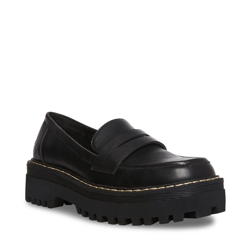 παπουτσια flatforms γυναικεια Steve Madden Haazel μαυρα | GR-8O47HVO