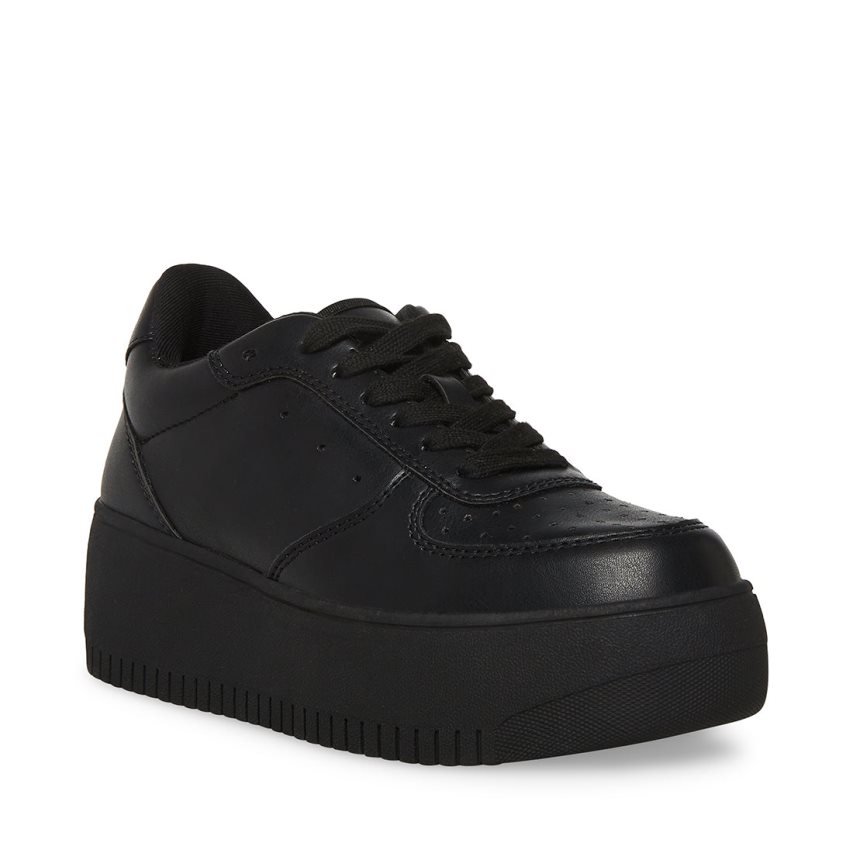 παπουτσια flatforms γυναικεια Steve Madden Rocket μαυρα | GR-9853ULF