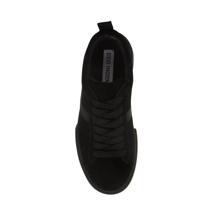 παπουτσια flatforms γυναικεια Steve Madden Rorri σουετ μαυρα | GR-O352WNR