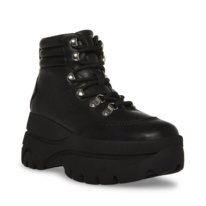 παπουτσια flatforms γυναικεια Steve Madden Husky μαυρα | GR-O482HPY