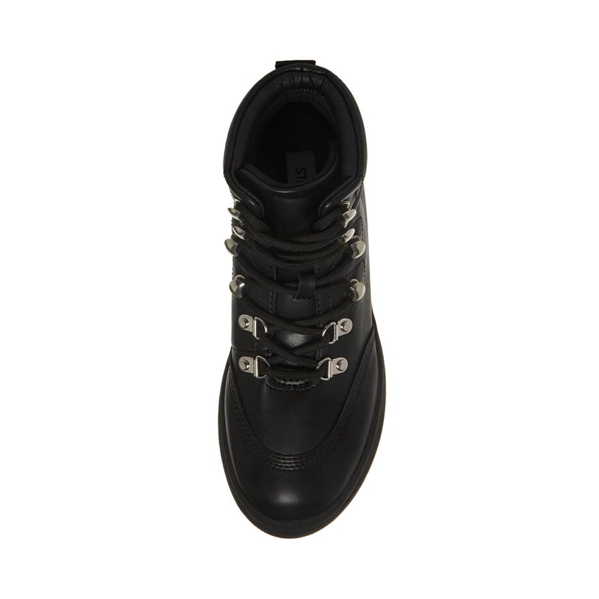 παπουτσια flatforms γυναικεια Steve Madden Husky μαυρα | GR-O482HPY