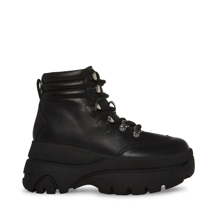 παπουτσια flatforms γυναικεια Steve Madden Husky μαυρα | GR-O482HPY