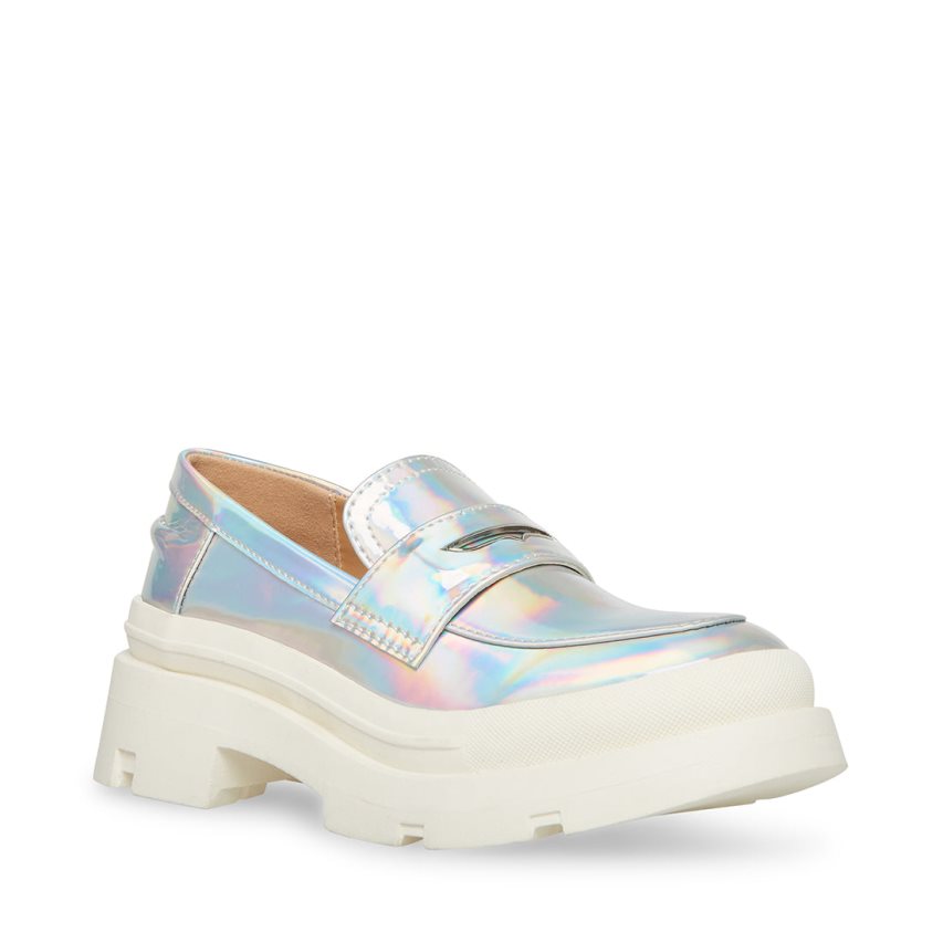 παπουτσια flatforms παιδικα Steve Madden Jlawrnce Iridescent ασημι | GR-5721UAS