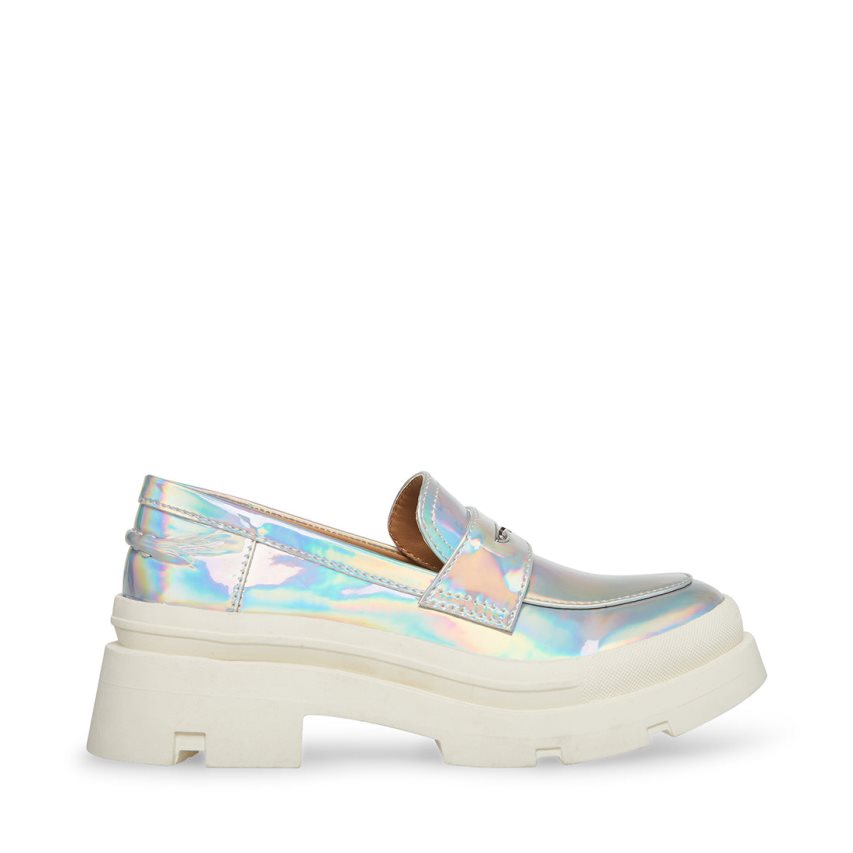 παπουτσια flatforms παιδικα Steve Madden Jlawrnce Iridescent ασημι | GR-5721UAS