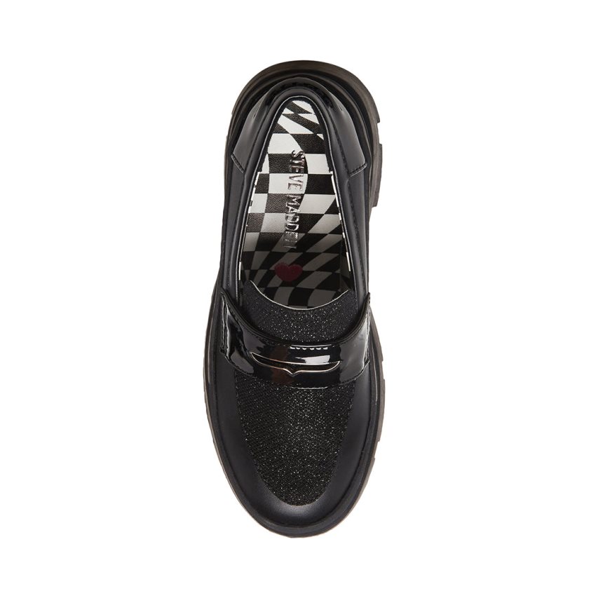 παπουτσια flatforms παιδικα Steve Madden Jlawrnce μαυρα | GR-6982NLO