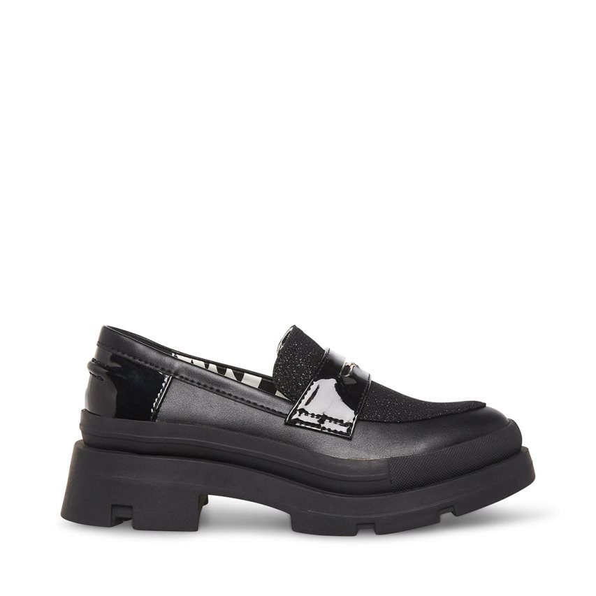 παπουτσια flatforms παιδικα Steve Madden Jlawrnce μαυρα | GR-6982NLO