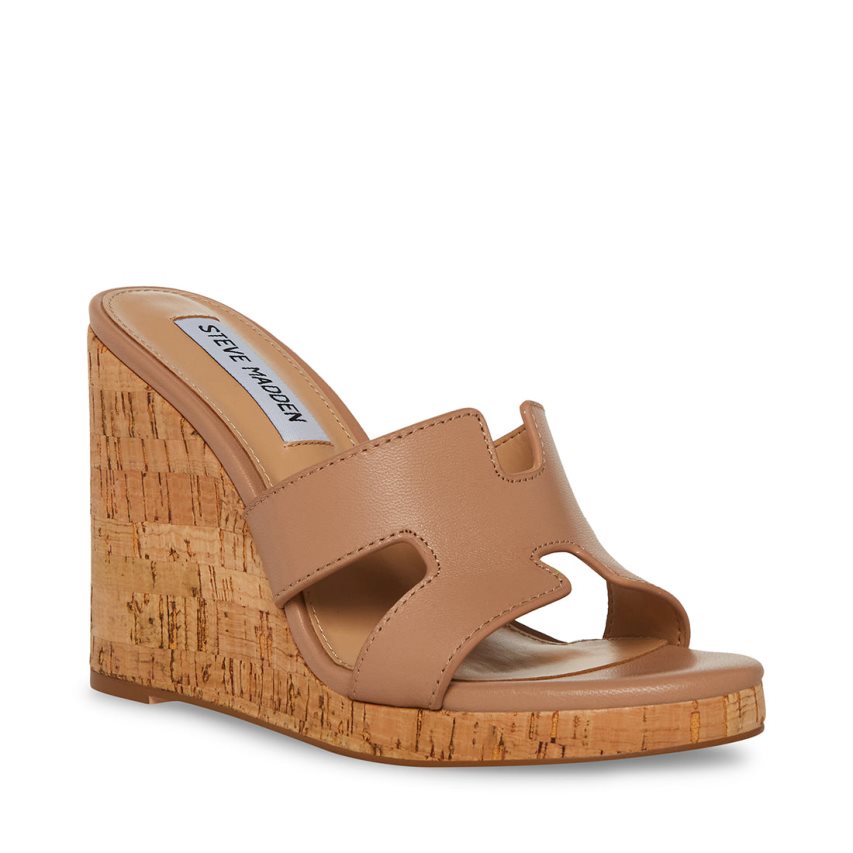 παπουτσια πλατφορμα γυναικεια Steve Madden Mayson δερματινα καφε | GR-1239BNX