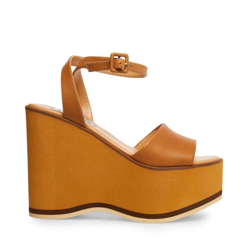 παπουτσια πλατφορμα γυναικεια Steve Madden Milan δερματινα καφε | GR-2187SEF