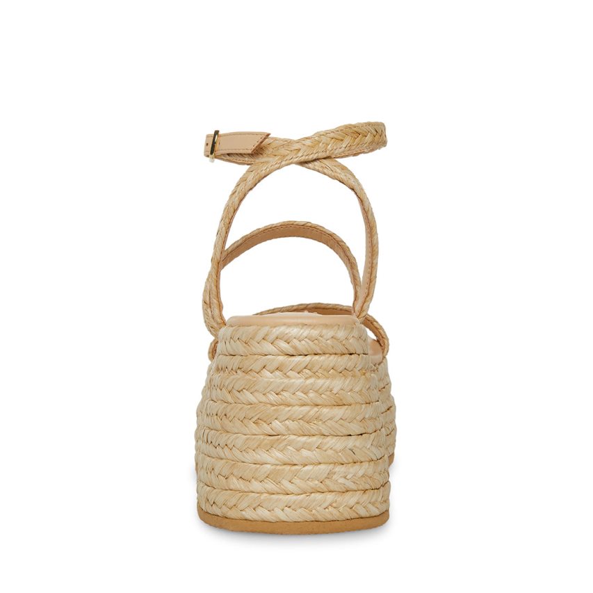παπουτσια πλατφορμα γυναικεια Steve Madden Abundant Natural Raffia Μπεζ | GR-2918BEP