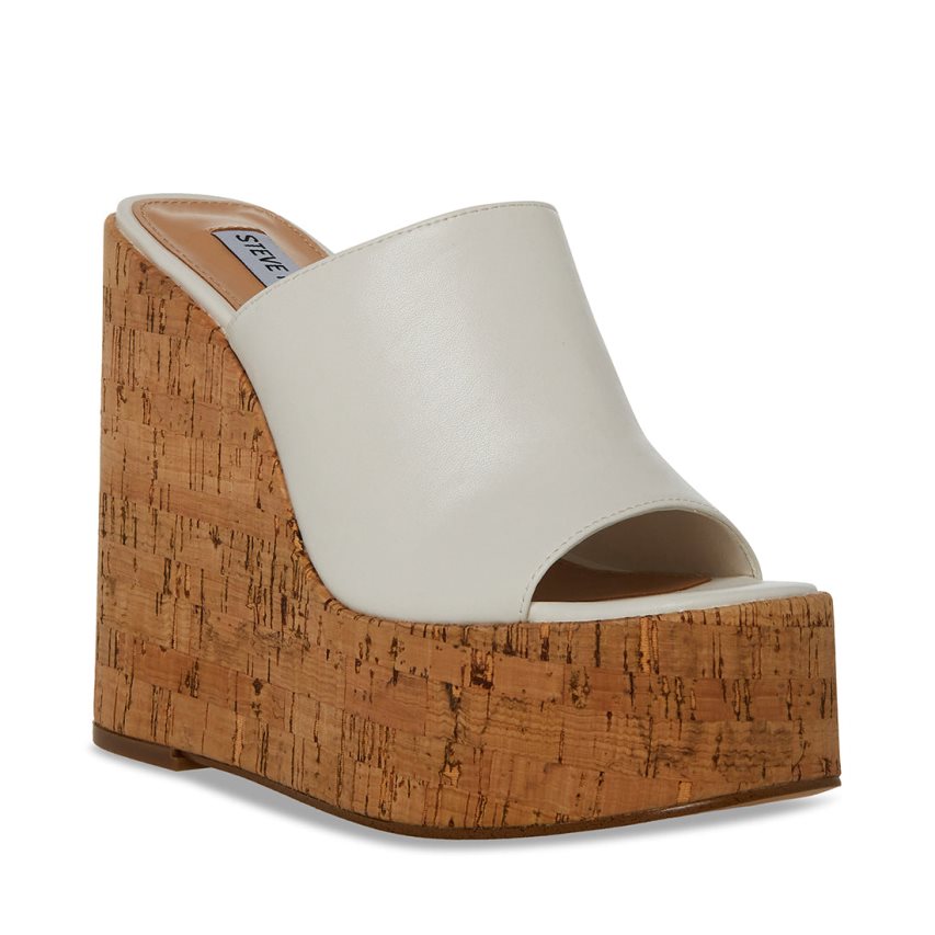 παπουτσια πλατφορμα γυναικεια Steve Madden Joanne ασπρα | GR-6O18ZFD