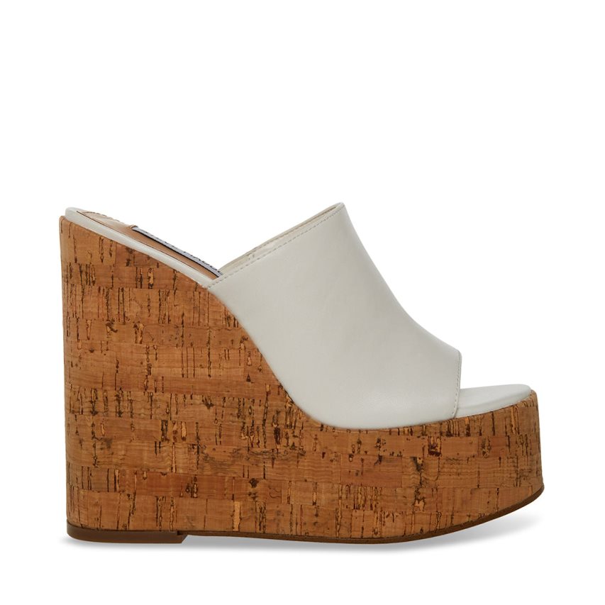 παπουτσια πλατφορμα γυναικεια Steve Madden Joanne ασπρα | GR-6O18ZFD
