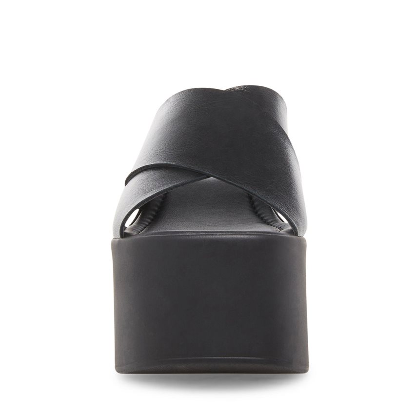 παπουτσια πλατφορμα γυναικεια Steve Madden Kody δερματινα μαυρα | GR-791OQYN