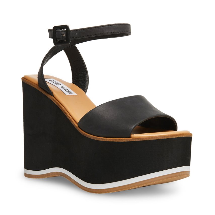 παπουτσια πλατφορμα γυναικεια Steve Madden Milan δερματινα μαυρα | GR-87O4DCF