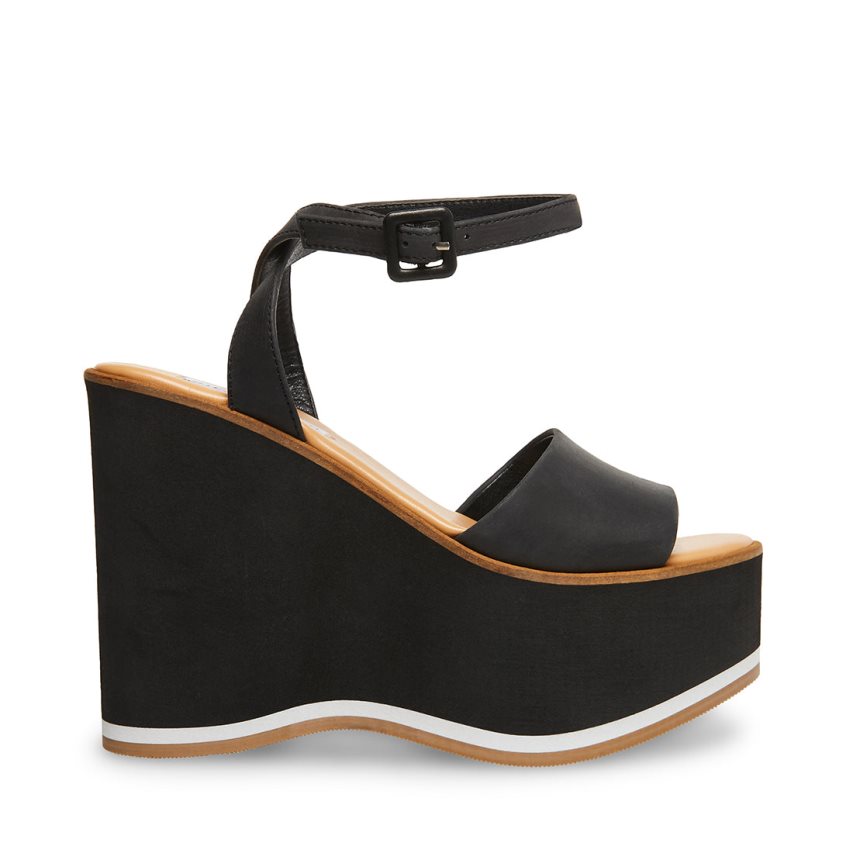 παπουτσια πλατφορμα γυναικεια Steve Madden Milan δερματινα μαυρα | GR-87O4DCF