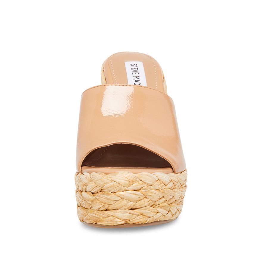 παπουτσια πλατφορμα γυναικεια Steve Madden Tabitha λουστρινι ανοιχτο καφε | GR-8923WZR