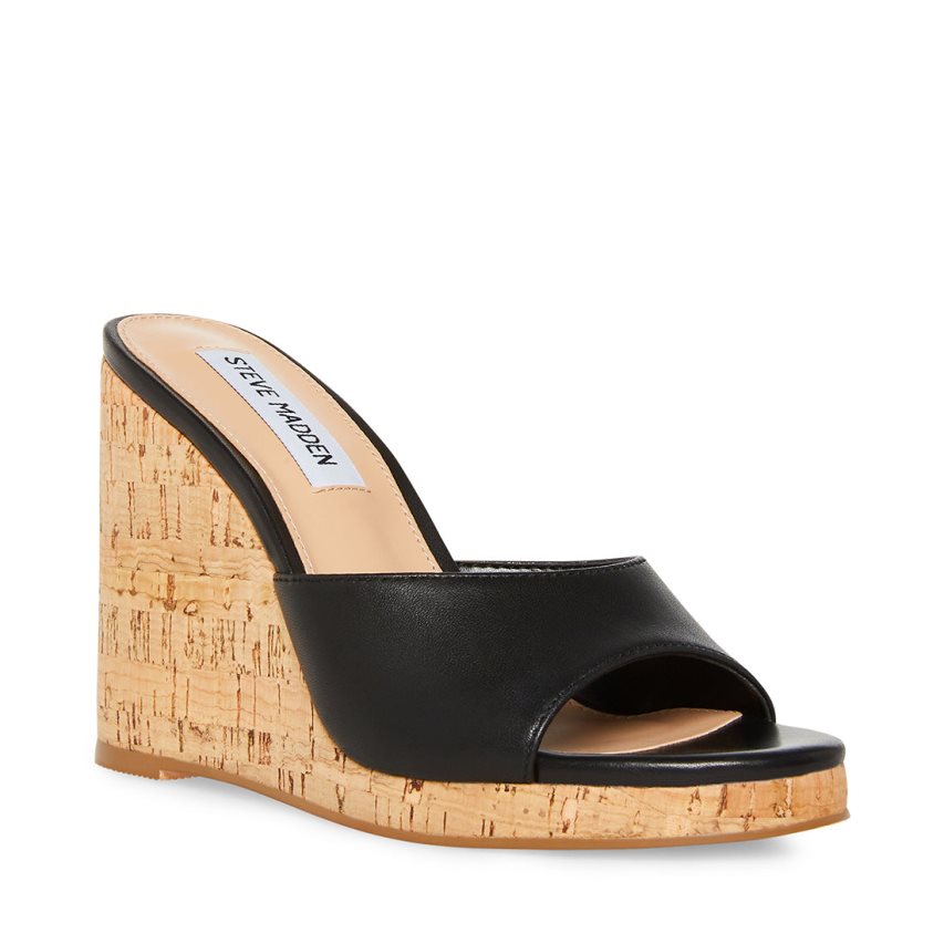 παπουτσια πλατφορμα γυναικεια Steve Madden Marvelous δερματινα μαυρα | GR-9782DSF
