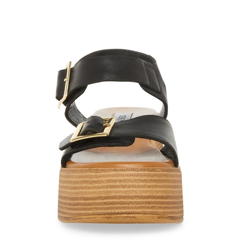 πεδιλα πλατφορμεσ γυναικεια Steve Madden Marka δερματινα μαυρα | GR-1732HYS