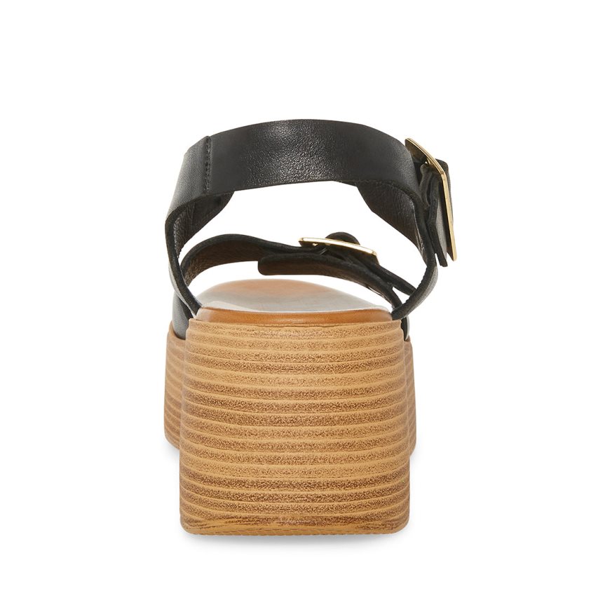 πεδιλα πλατφορμεσ γυναικεια Steve Madden Marka δερματινα μαυρα | GR-1732HYS