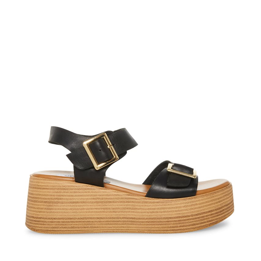 πεδιλα πλατφορμεσ γυναικεια Steve Madden Marka δερματινα μαυρα | GR-1732HYS