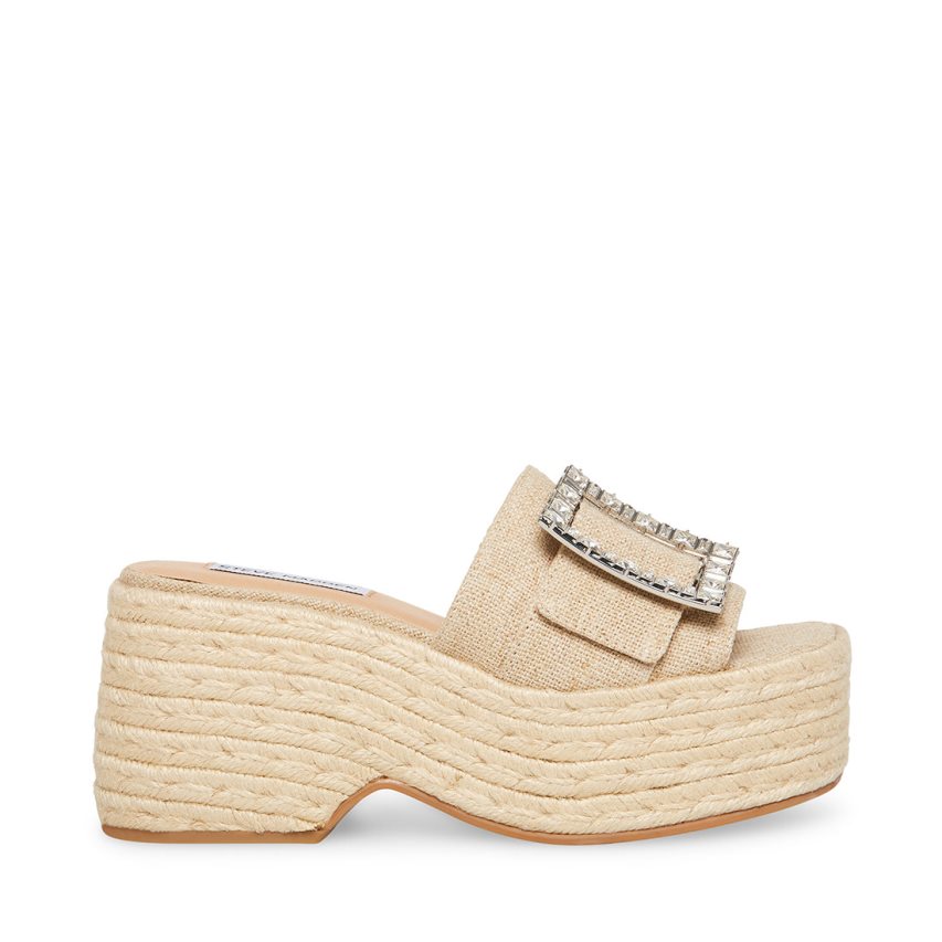 πεδιλα πλατφορμεσ γυναικεια Steve Madden Solana Natural Μπεζ | GR-2438ZGQ