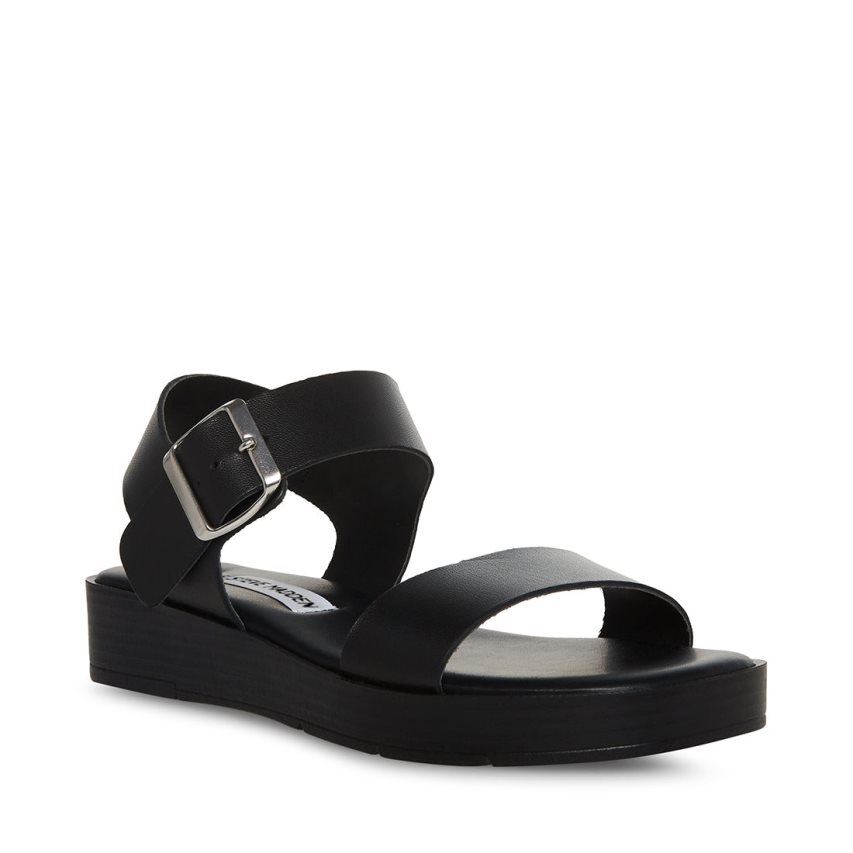 πεδιλα πλατφορμεσ γυναικεια Steve Madden Keenan δερματινα μαυρα | GR-2514OPI
