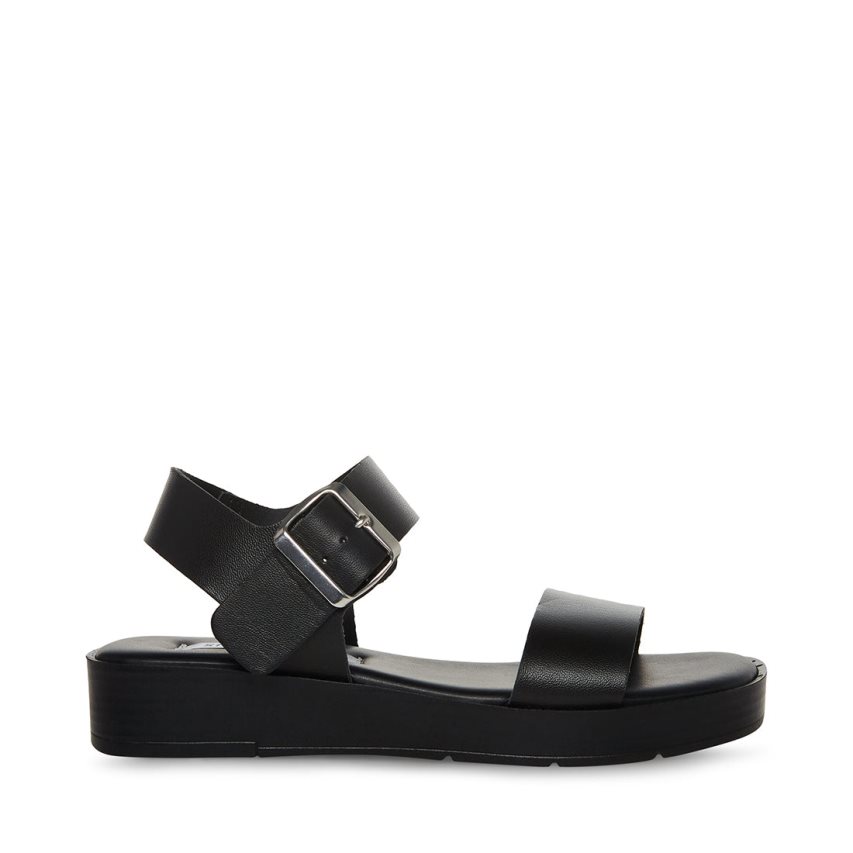 πεδιλα πλατφορμεσ γυναικεια Steve Madden Keenan δερματινα μαυρα | GR-2514OPI