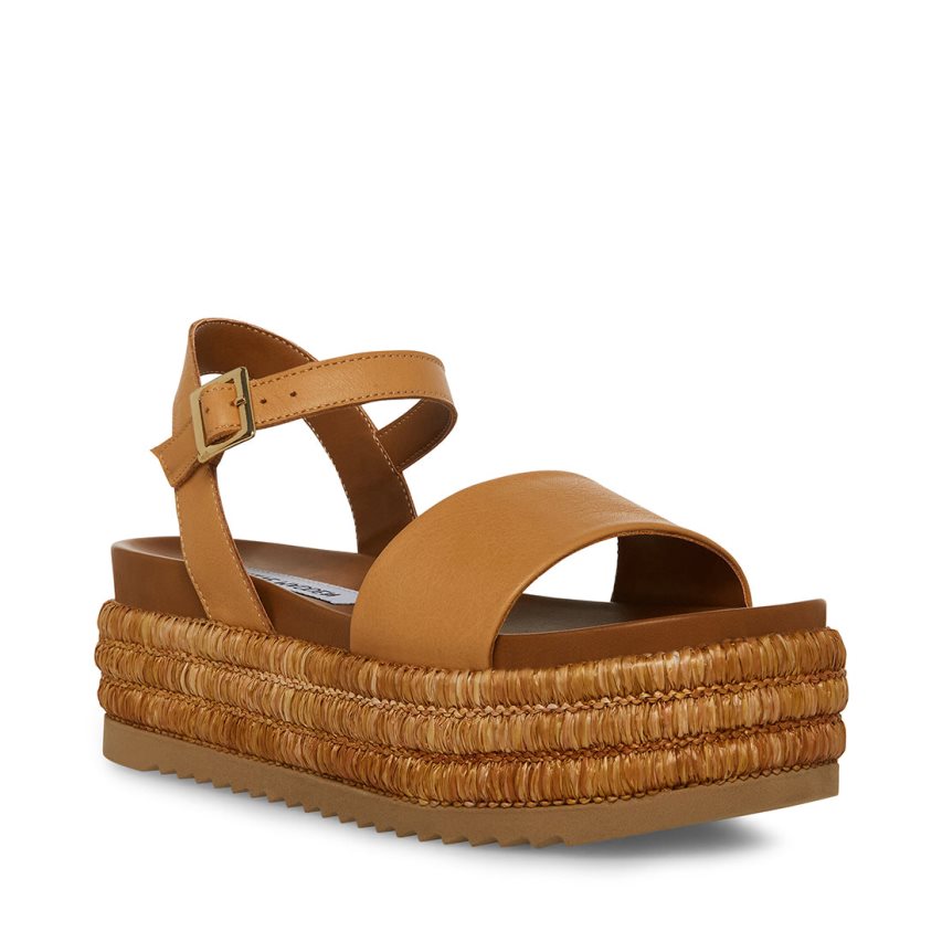 πεδιλα πλατφορμεσ γυναικεια Steve Madden Riley δερματινα καφε | GR-2693OYL