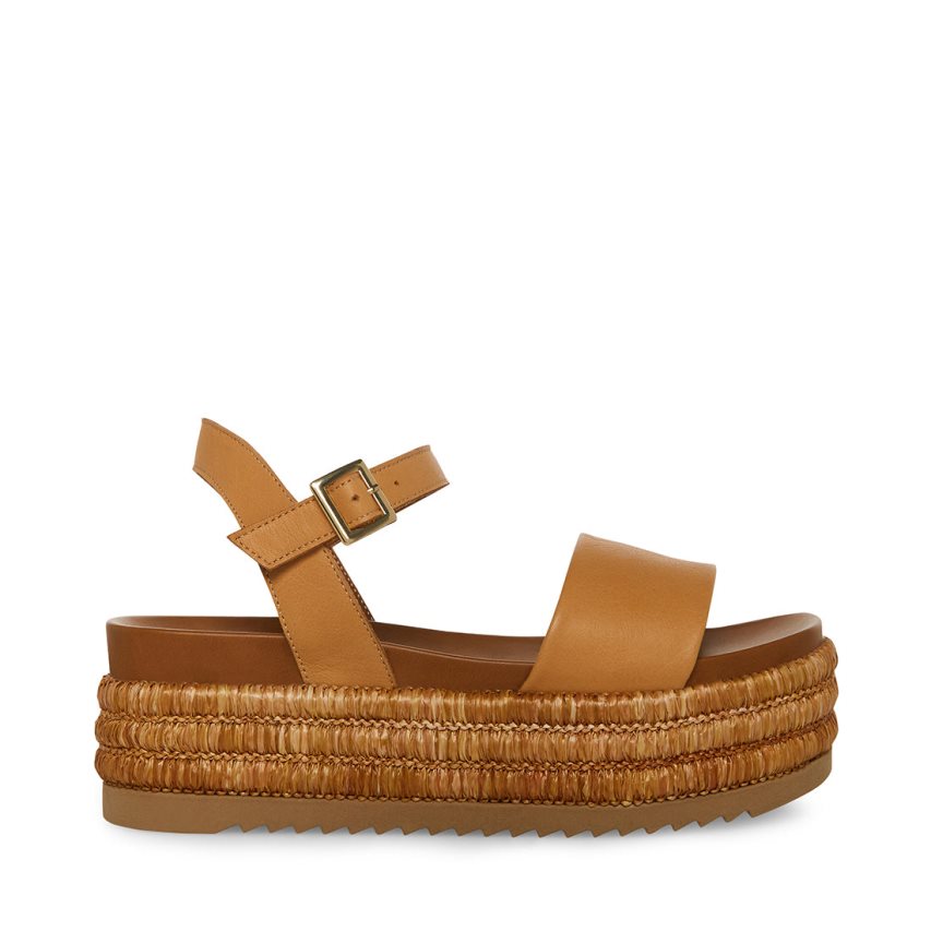 πεδιλα πλατφορμεσ γυναικεια Steve Madden Riley δερματινα καφε | GR-2693OYL
