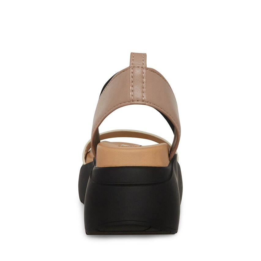 πεδιλα πλατφορμεσ γυναικεια Steve Madden Cruise Μπεζ μαυρα ασπρα | GR-2O98YIH