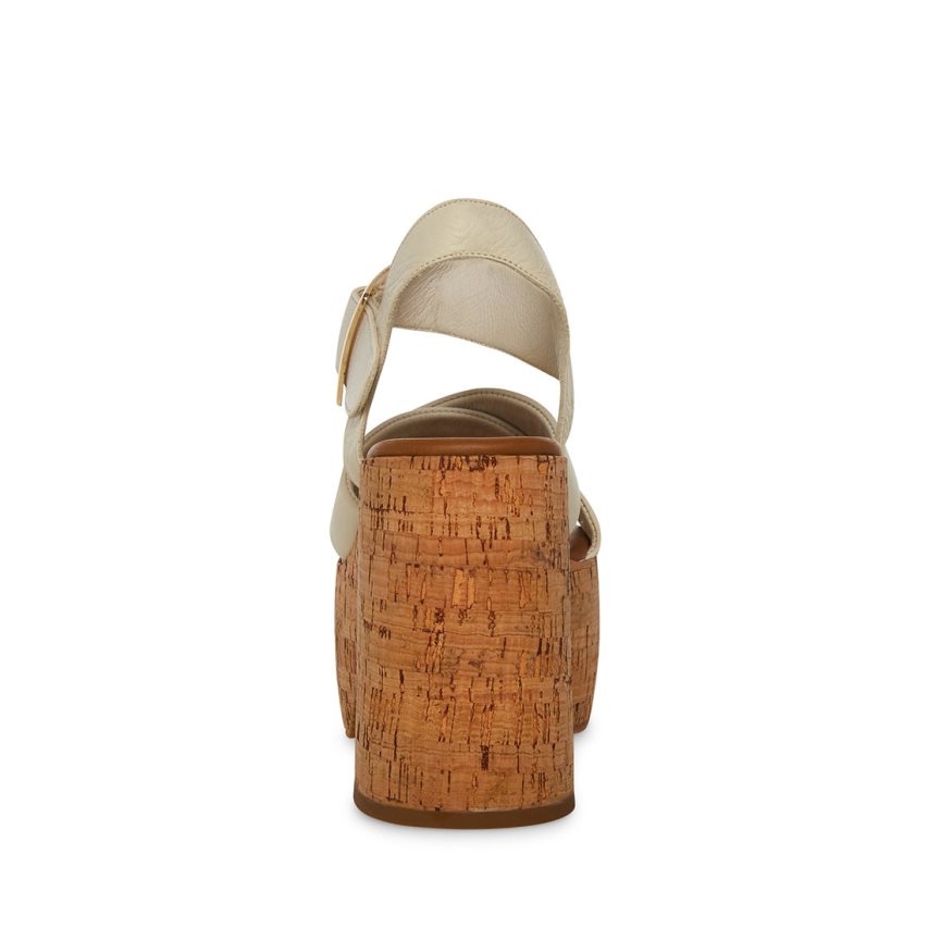 πεδιλα πλατφορμεσ γυναικεια Steve Madden Palmer δερματινα ασπρα | GR-31O9VQY