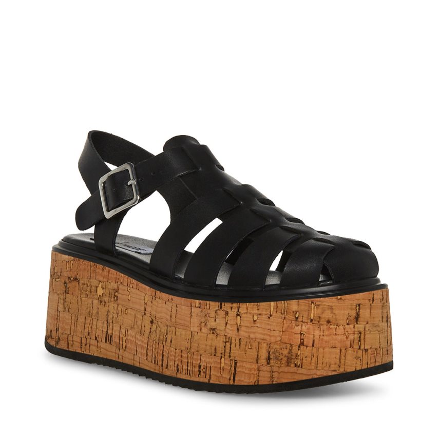 πεδιλα πλατφορμεσ γυναικεια Steve Madden Lazlo δερματινα μαυρα | GR-3465HLG