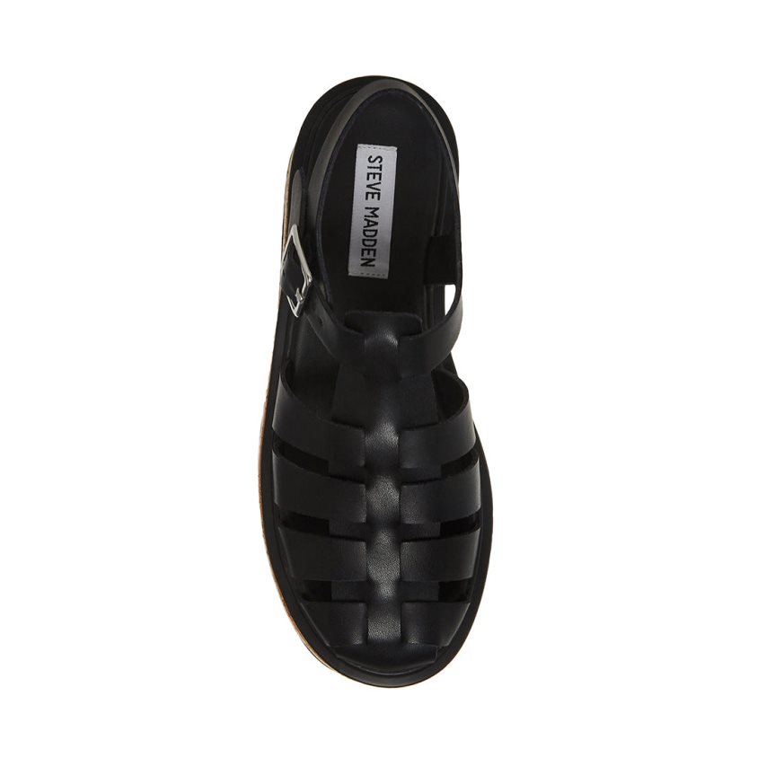 πεδιλα πλατφορμεσ γυναικεια Steve Madden Lazlo δερματινα μαυρα | GR-3465HLG
