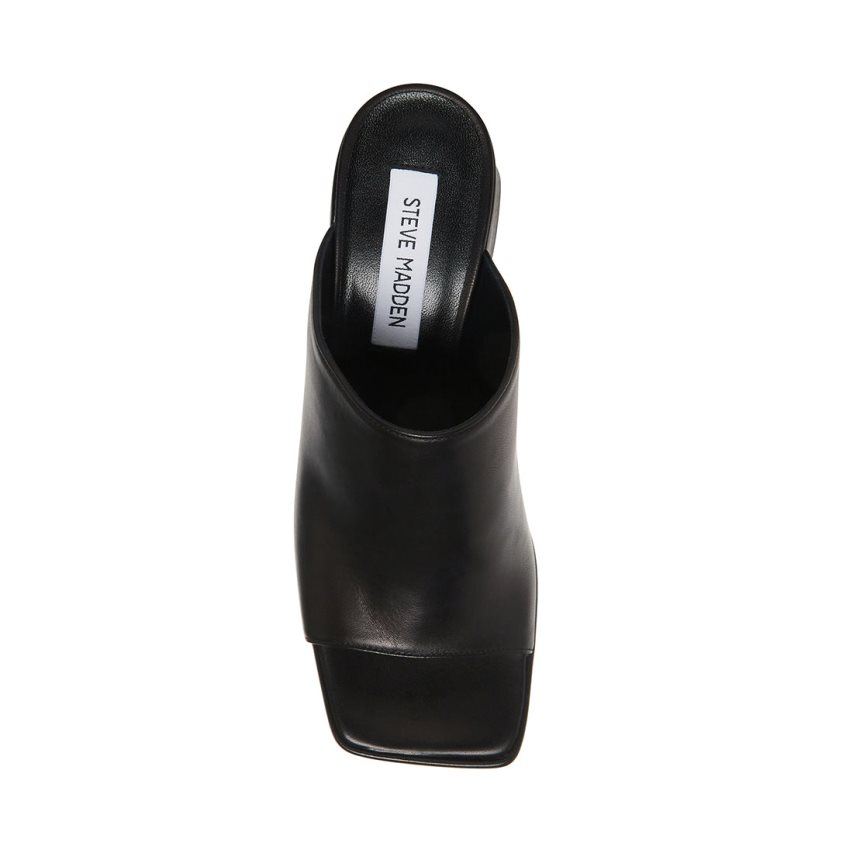πεδιλα πλατφορμεσ γυναικεια Steve Madden Capria δερματινα μαυρα | GR-3596KEY