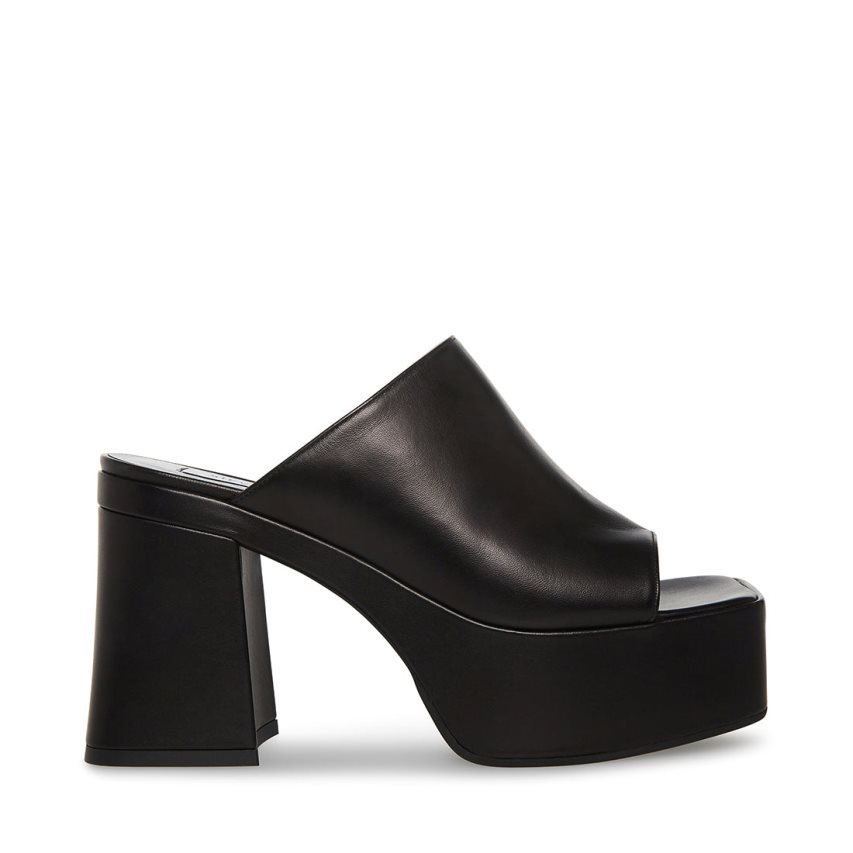 πεδιλα πλατφορμεσ γυναικεια Steve Madden Capria δερματινα μαυρα | GR-3596KEY