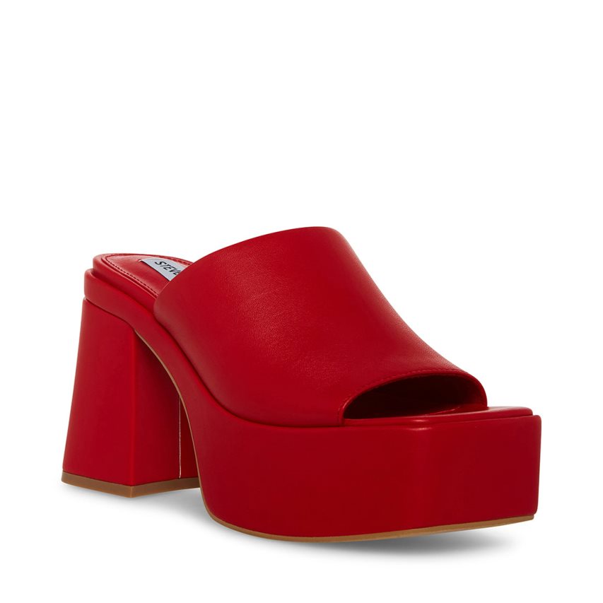 πεδιλα πλατφορμεσ γυναικεια Steve Madden Capria δερματινα κοκκινα | GR-3854UPB